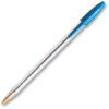 Bic® Cristal Ballpoint Stick Pen Medium Clear Barrel Blue Ink Dozen