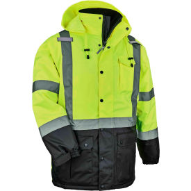 Ergodyne® GloWear® 8384 Hi-Vis Quilted Parka Winter Jacket 5XL Lime