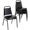 Interion® Banquet Chair with Square Back Vinyl 2-1/2"" Seat Thickness Black