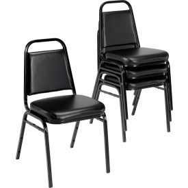 Interion® Banquet Chair with Square Back Vinyl 2-1/2"" Seat Thickness Black