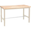Global Industrial™ 72 x 30 Adjustable Height Workbench Square Tube Leg - Maple Safety Edge Tan