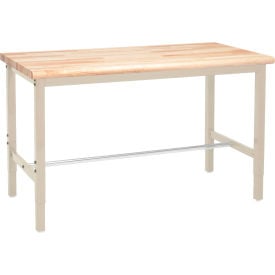 Global Industrial™ 72 x 30 Adjustable Height Workbench Square Tube Leg - Maple Safety Edge Tan
