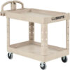 Rubbermaid® Brute Heavy Duty Ergo Handle Utility Cart Lipped Shelf Medium Beige