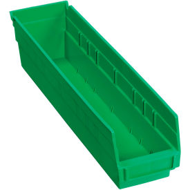 Global Industrial™ Plastic Nesting Storage Shelf Bin 4-1/8""W x 17-7/8""L x 4""H Green