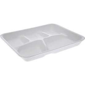 Pactiv Evergreen™ Foam School Tray w/ 5 Compartment White Pack of 500