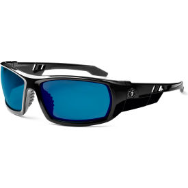 Ergodyne® Skullerz® Odin Safety Glasses Blue Mirror Lens Black Frame