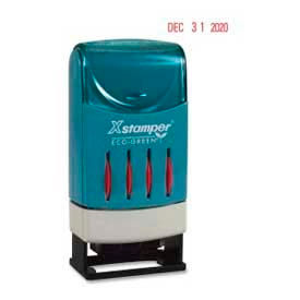 Xstamper® VersaDater Pre-Inked Message/Date Stamp FAX'D/PAID/REC'D 3/16"" x 1"" Red