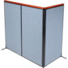 Interion® Deluxe Freestanding 3-Panel Corner Room Divider 36-1/4""W x 73-1/2""H Panels Blue