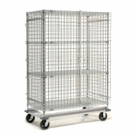 Dolly Base Security Truck Chrome 18""W x 36""L x 70""H Rubber 2 Swivel 2 Rigid Casters
