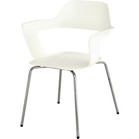 Safco® Bandi Shell Stack Chair 19""D x 23-3/4""W x 31""H White