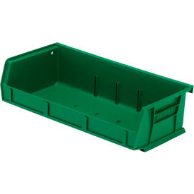 Quantum Storage 11""W x 5-3/8""L x 3""H Ultra Series Stack and Hang Bin Green Polypropylene 3 Slots