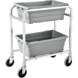 Global Industrial™ NSF Aluminum Lug Cart 28""L x 16""W x 33""H 2 Tote Capacity Unassembled