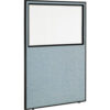 Interion® Office Partition Panel with Partial Window 48-1/4""W x 72""H Blue