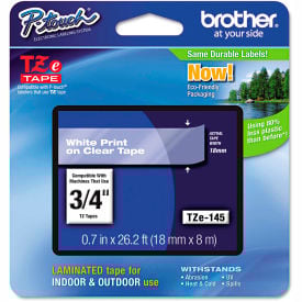 Brother® P-Touch® TZe Labeling Tape 3/4""W White on Clear