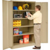 Global Industrial™ Storage Cabinet Turn Handle 48""W x 18""D x 78""H Tan Assembled