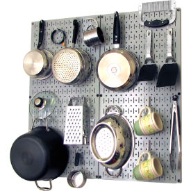 Wall Control Kitchen Pegboard Pack Storage & Organization Kit Gray/White 32"" X 32"" X 6""