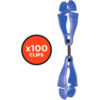 Ergodyne® 3420-BULK Squids® Swivel Glove Clip Holder Dual Clips 100-Pack Blue