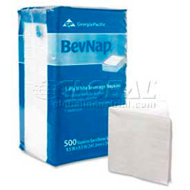 Georgia-Pacific® GEP96019 Beverage Napkins 9-1/2""W x 9-1/2""D White 4000/Carton