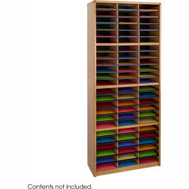 72 Compartment Economy Literature Organizer - Medium Oak