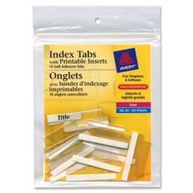 Avery® Self-Adhesive Index Tabs with Printable Inserts 1-1/2"" Width Clear 25 Tabs/Pack