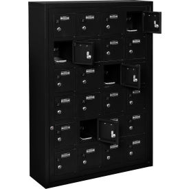Global Industrial™ 6-Tier 24 Door Locker 32-1/8""W x 10-1/8""D x 46-11/16""H Black Assembled