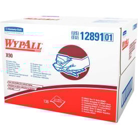 Wypall X90 Industrial Cloths 11"" x 16-4/5"" White 136/Case - KIM12891