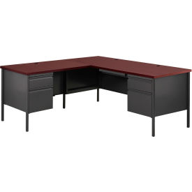 Hirsh Industries® Steel Desk - L Shape w/ Left Return - 66"" x 72"" - Mahogany - HL10000 Series