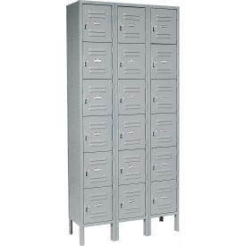 Global Industrial™ Capital® 6-Tier 18 Door Box Locker 36""W x 18""D x 78""H Gray Assembled