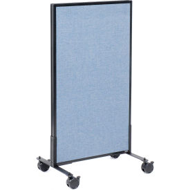 Interion® Mobile Office Partition Panel 24-1/4""W x 45""H Blue