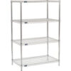 Nexel® 4 Shelf Chrome Wire Shelving Unit Starter 42""W x 21""D x 54""H
