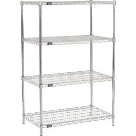 Nexel® 4 Shelf Chrome Wire Shelving Unit Starter 42""W x 21""D x 54""H