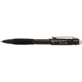 Pentel® Twist-Erase GT Pencils 0.5 mm HB (#2.5) Black Lead Black Barrel Dozen
