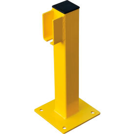 Global Industrial™ Steel Lift-Out Guard Rail End Post Single-Rail 20""H Yellow