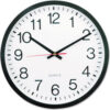 Universal® Classic Round Wall Clock 12.63"" Overall Diameter Black Case 1 AA