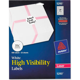 Avery® High-Visibility Round Laser Labels 1-2/3"" Dia White 600/Pack