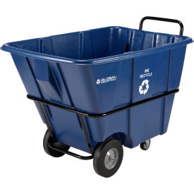 Global Industrial™ Heavy Duty Plastic Recycling Tilt Truck 1/2 Cu.Yd. 1400 Lbs. Cap Blue