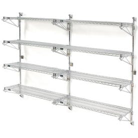 Nexel® Poly-Green® Adjustable Wall Mount Wire Shelving 4 Shelf Add On 30""Wx18""Dx63""H