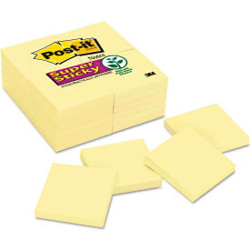 Post-it® Notes Super Sticky Notes 65424SSCY 3"" x 3"" Canary Yellow 90 Sheets/Pad 24/Pack