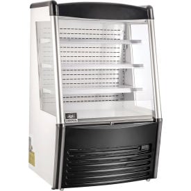 Nexel™ Refrigerated Open Air Merchandiser w/ Curtain 13.8 Cu. Ft. Black