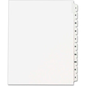 Avery Side Tab Index Divider Printed I to X 8.5""x11"" 10 Tabs White/White