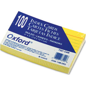 Oxford® Rule Index Cards 7321CAN 3"" x 5"" Canary 100/Pack