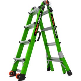 Little Giant® Conquest 2.0 Articulated Extendable Ladder Fiberglass 4' Type IA 300 lb. Cap.