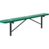 Global Industrial™ 8' Outdoor Steel Flat Bench Perforated Metal In Ground Mount Green