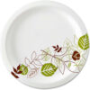 Dixie® UX7WS Pathways Paper Plates 6-7/8"" Dia. Green/Burg/Wht 500/Carton