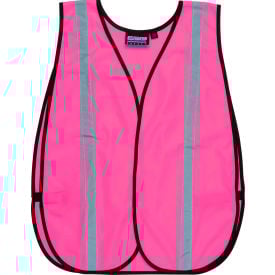 ERB® Girl Power At Work™ S102 Non-ANSI Safety Vest Hook & Loop Closure One Size Pink