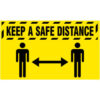 NoTrax® Keep a Safe Distance Safety Message Mat 3/8"" Thick 4' x 6' Yellow