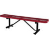 Global Industrial™ 6' Outdoor Steel Flat Bench Expanded Metal Red