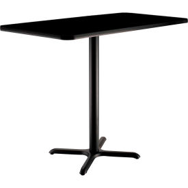 Interion® Bar Height Breakroom Table 48""L x 30""W x 42""H Black