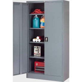 Global Industrial™ Steel Storage Cabinet Recessed Handle 36""W x 18""D x 72""H Gry Unassembled