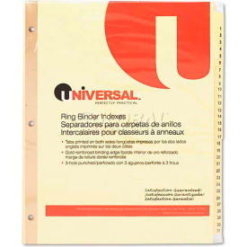 Universal One Preprinted Plastic-Coated Tab Dividers 31 Numbered Tabs Letter Buff 31/Set
